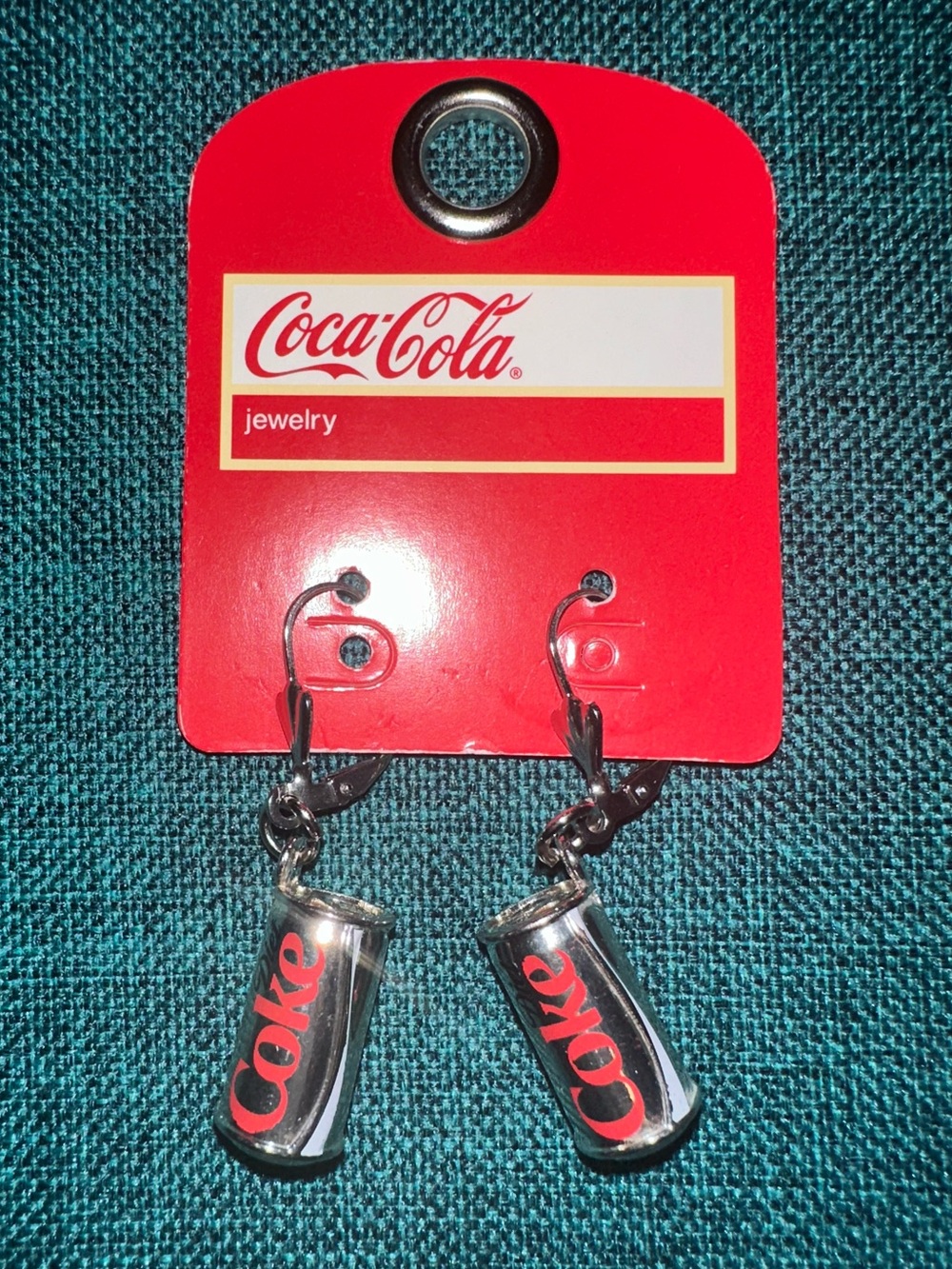 Diet Coke * Diet Coca-Cola * Can Fish Hook Closer Earrings New on Card Retired